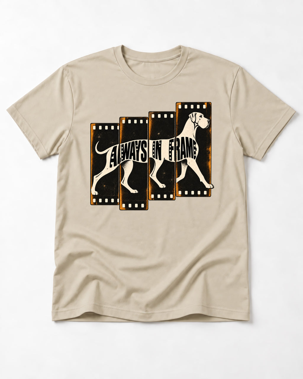 Great Dane Always in Frame T-Shirt in Sand, flat lay product photo