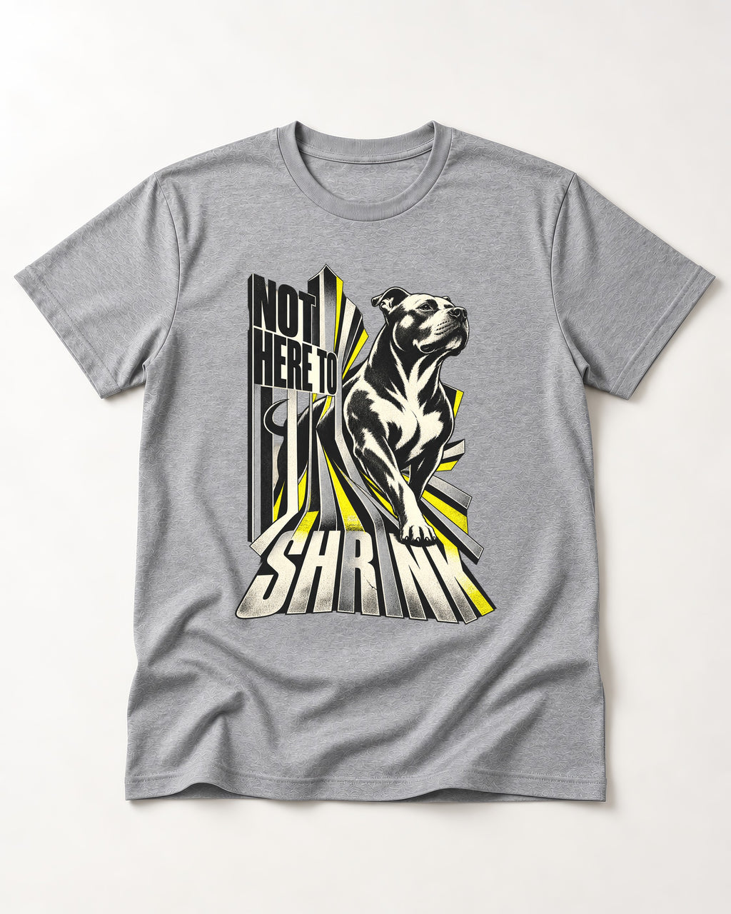 Not Here to Share Pitbull T-Shirt in Sport Grey, flat lay product photo