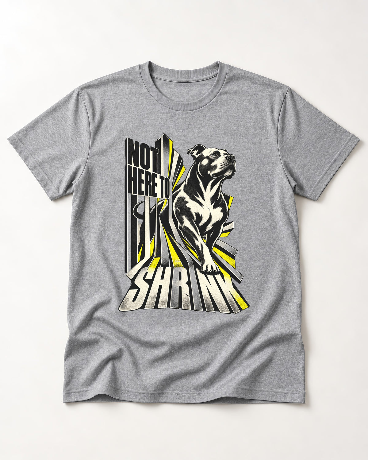 Not Here to Share Pitbull T-Shirt in Sport Grey, flat lay product photo