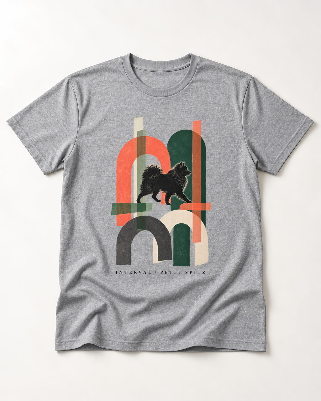 Pomeranian Interval T-Shirt in Sport Grey, flat lay product photo