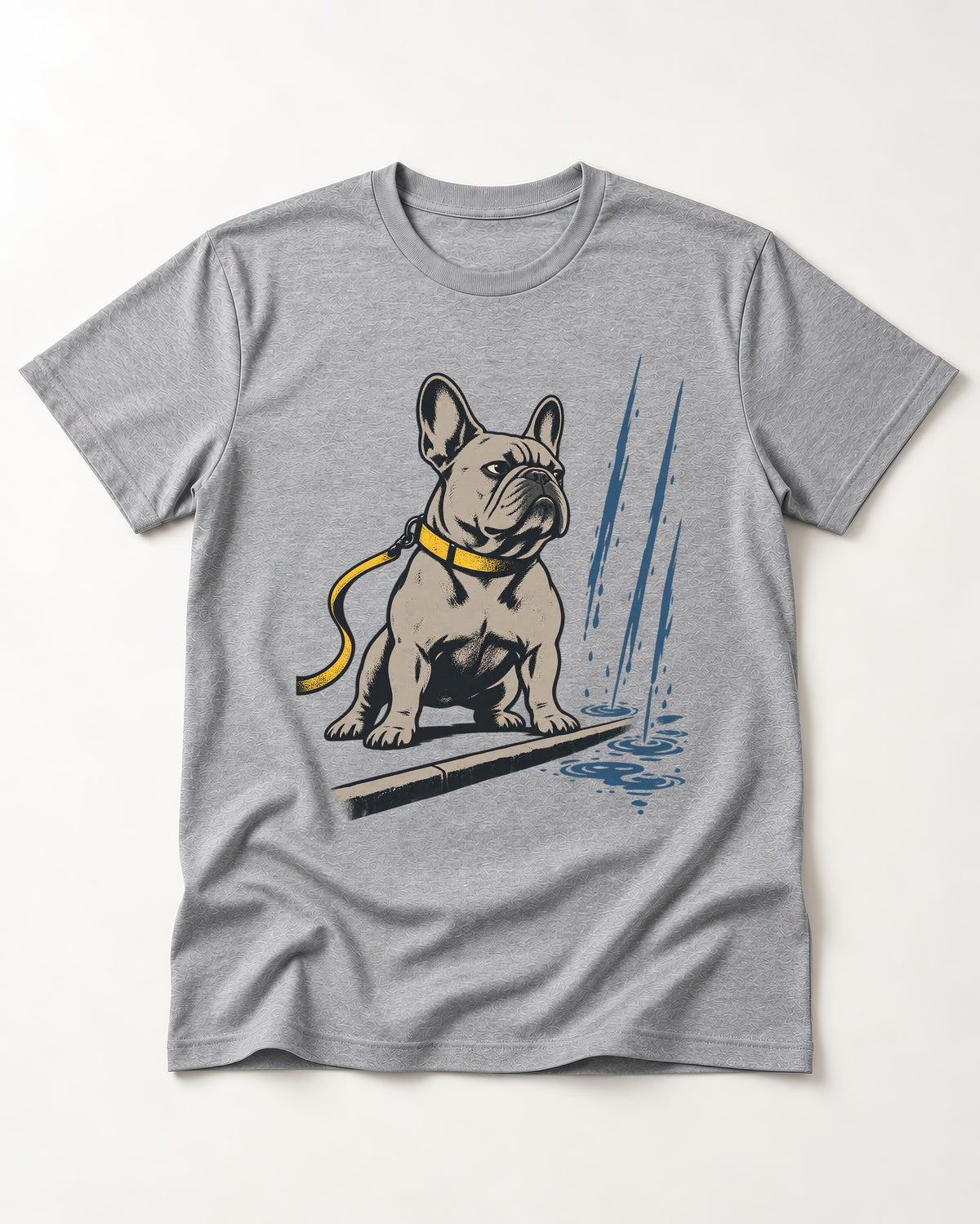 Frenchie Has Standards T-Shirt in Sport Grey, flat lay product photo