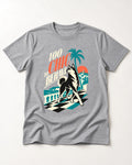 Husky Too Chic to Behave Riviera Graphic T-Shirt in Sport Grey, flat lay product photo