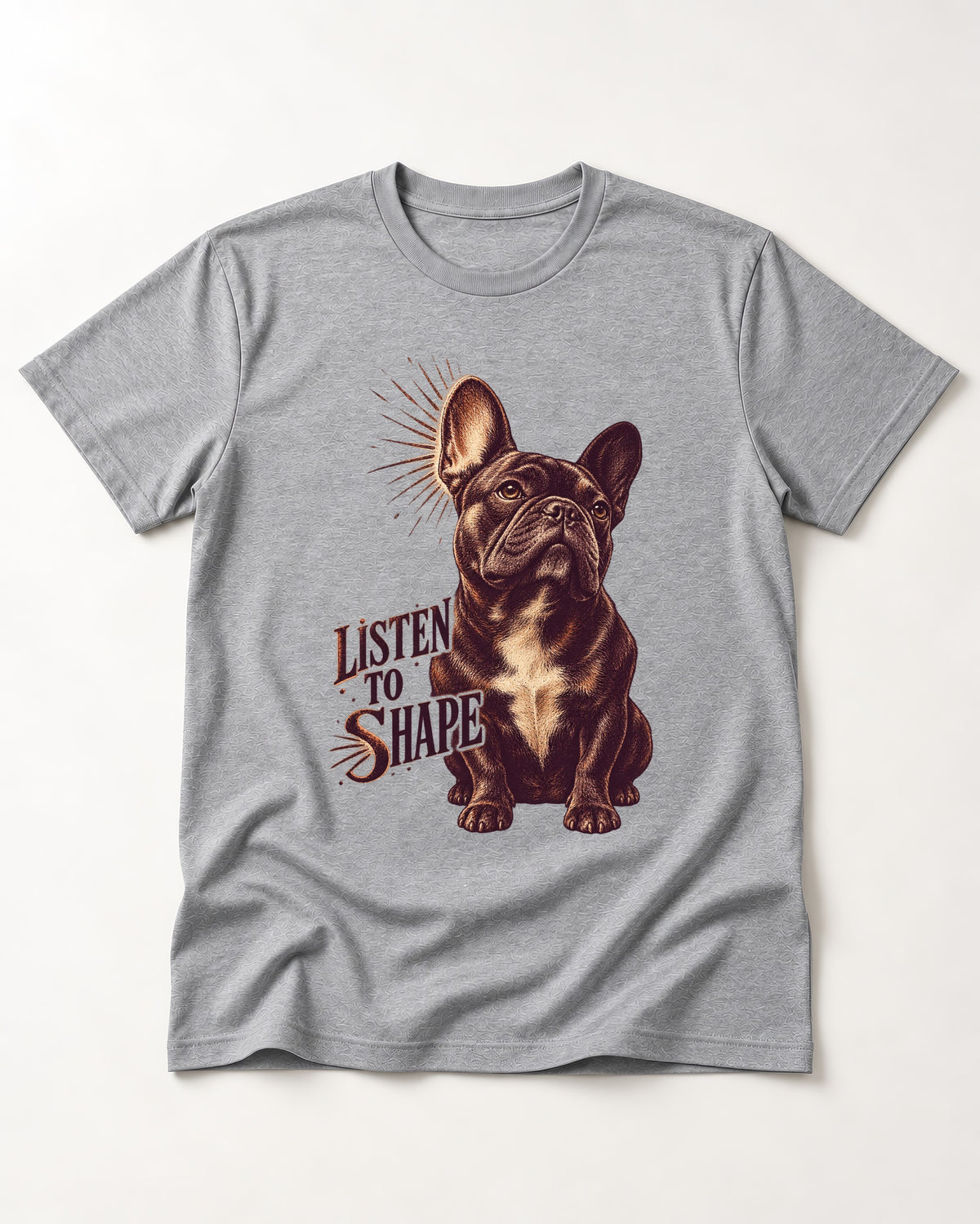Listen to Shape Frenchie T-Shirt in Sport Grey, flat lay product photo