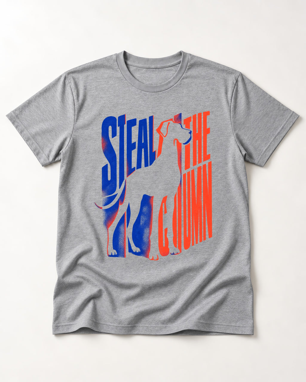 Steal the Show Great Dane T-Shirt in Sport Grey, flat lay product photo