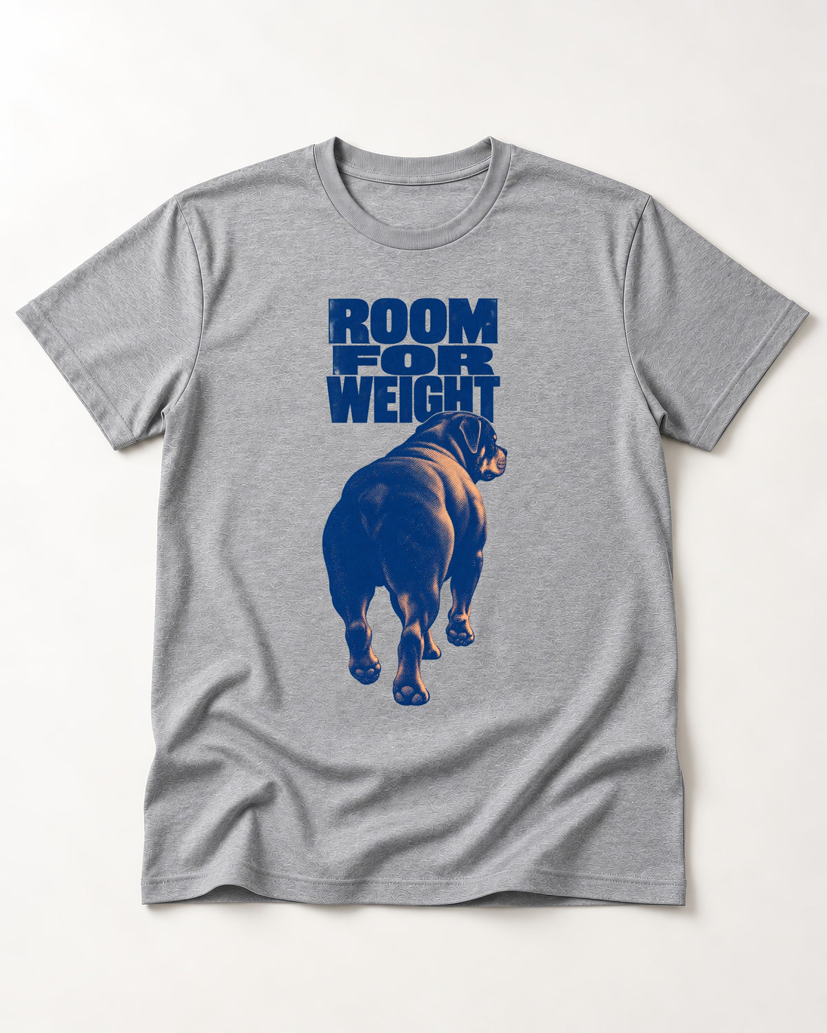 Room for Weight Rottweiler T-Shirt in Sport Grey, flat lay product photo