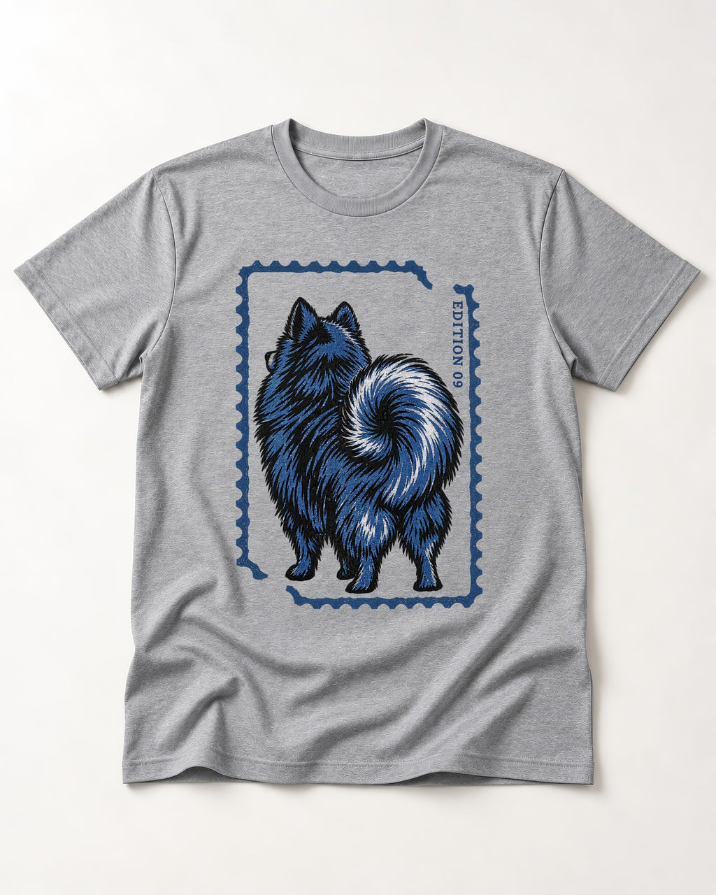 Pomeranian Pride T-Shirt in Sport Grey, flat lay product photo