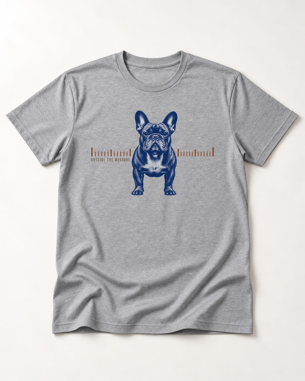 Frenchie Outside the Measure T-Shirt in Sport Grey, flat lay product photo