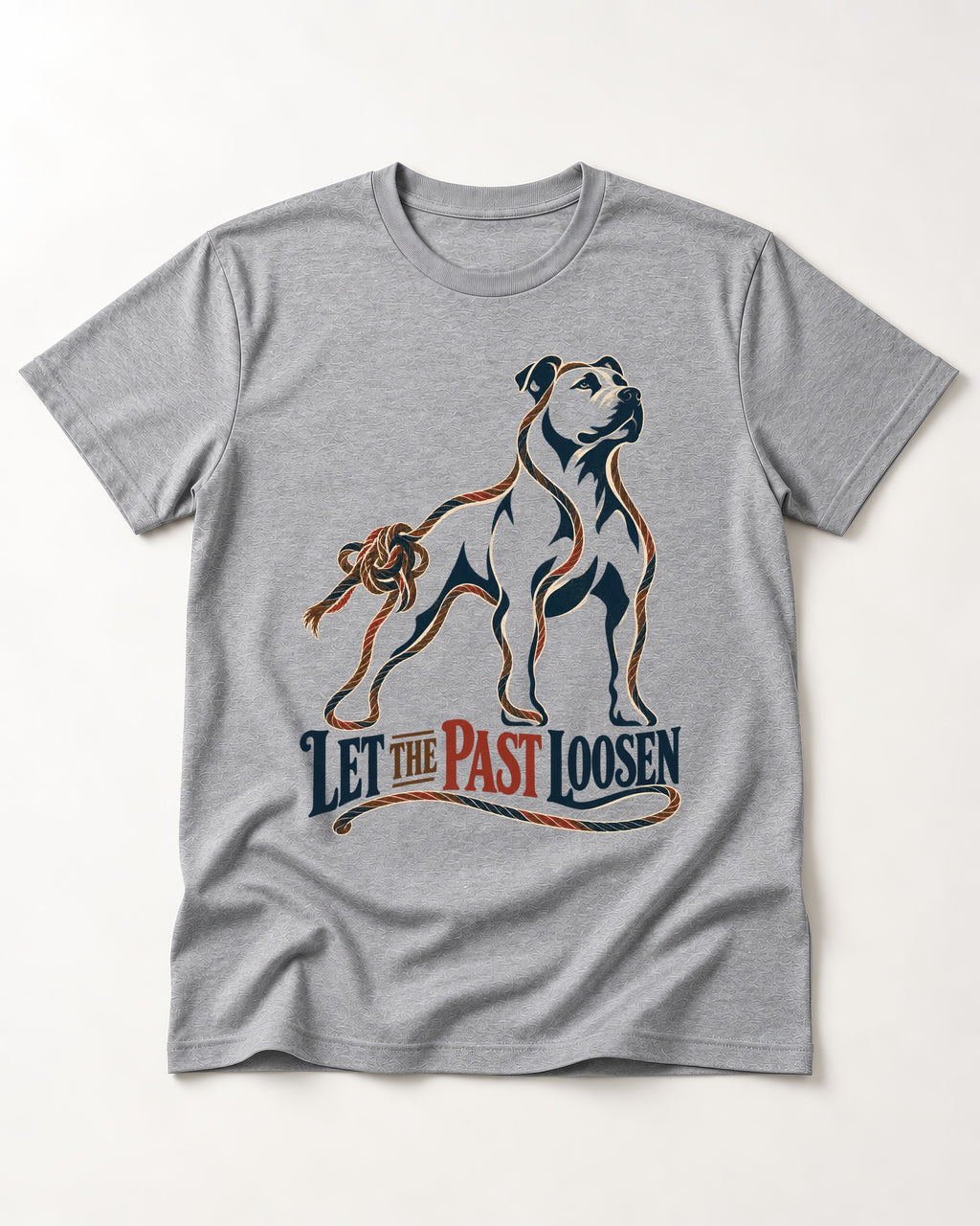 Pitbull Let the Past Loosen T-Shirt in Sport Grey, flat lay product photo