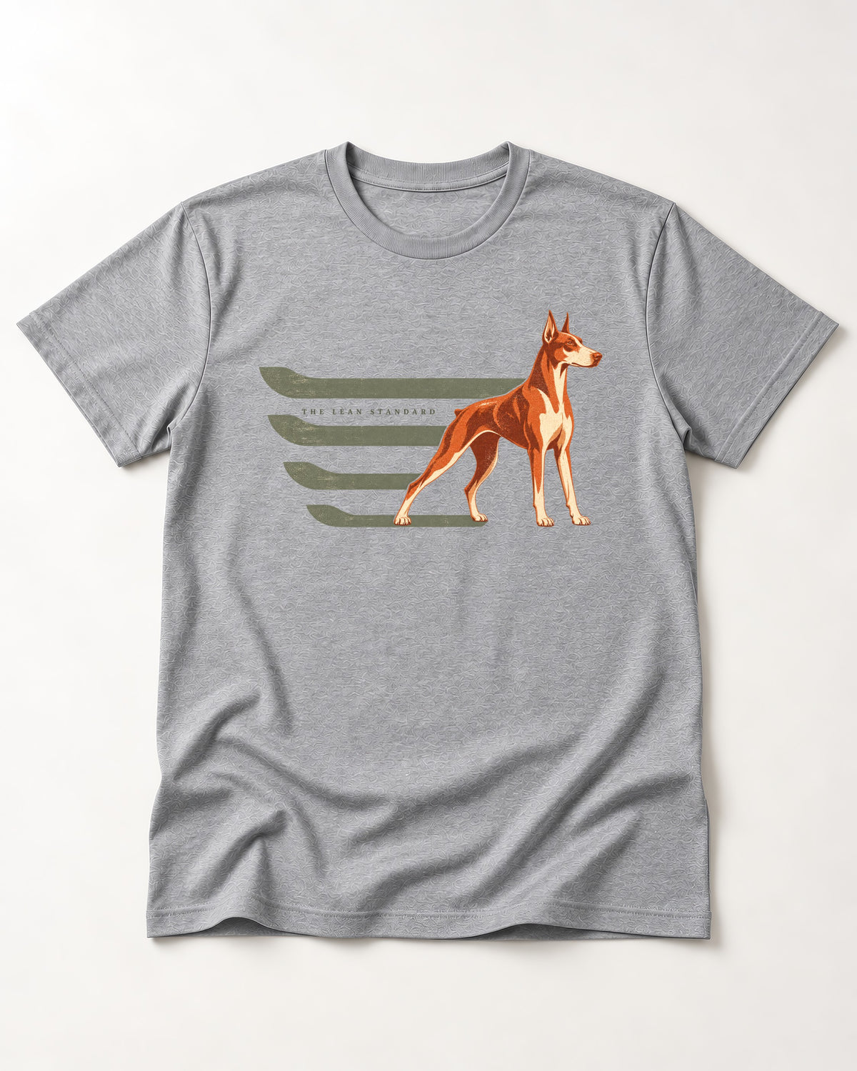 Doberman The Lean Standard Speed Bars Graphic T-Shirt in Sport Grey, flat lay product photo