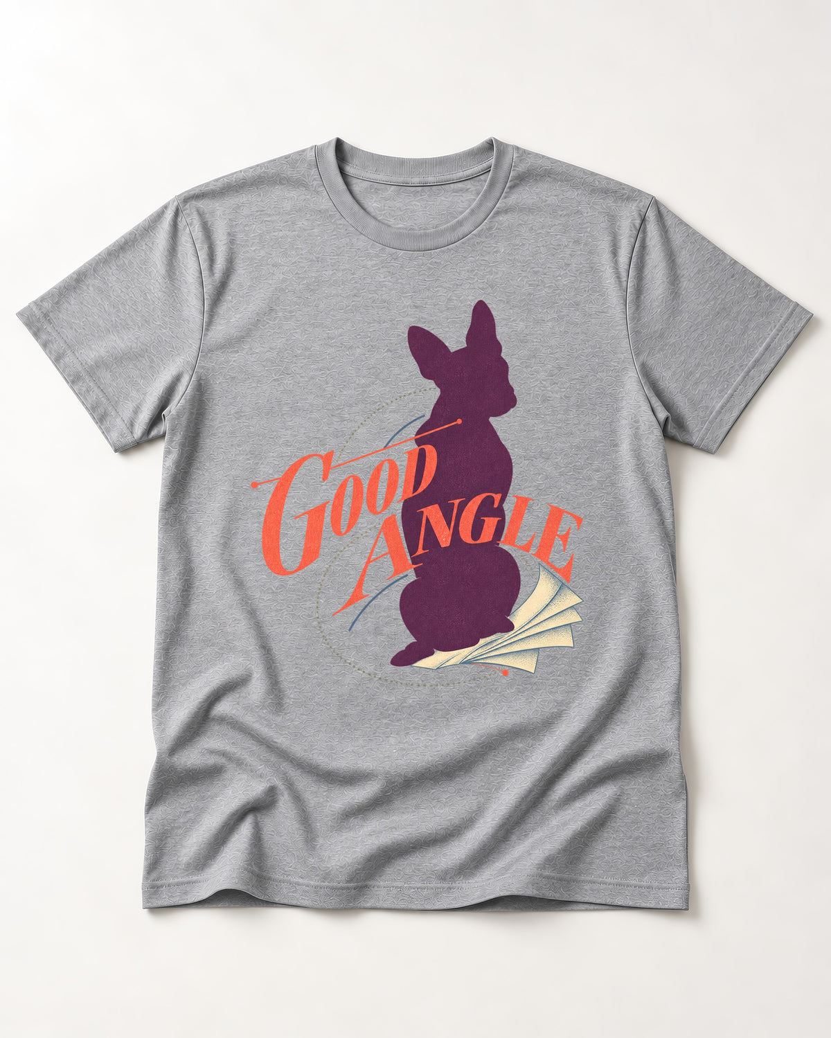Good Angle Boston Terrier Paper Graphic T-Shirt in Sport Grey, flat lay product photo