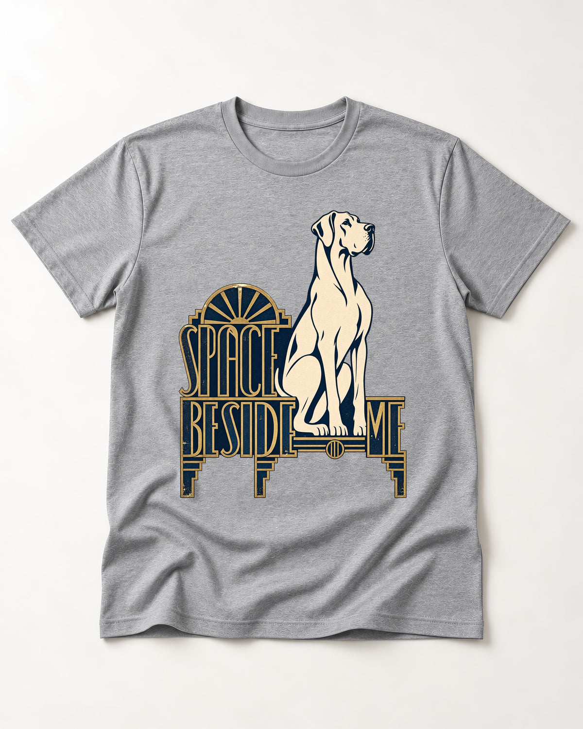 Great Dane's Space Beside Me T-Shirt in Sport Grey, flat lay product photo