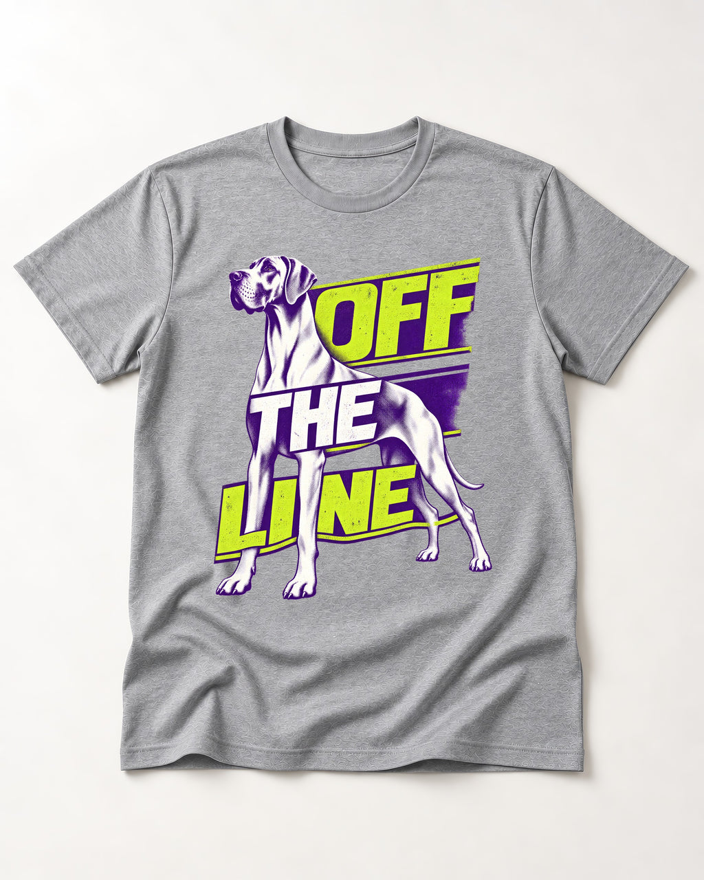 Great Dane Off the Line T-Shirt in Sport Grey, flat lay product photo