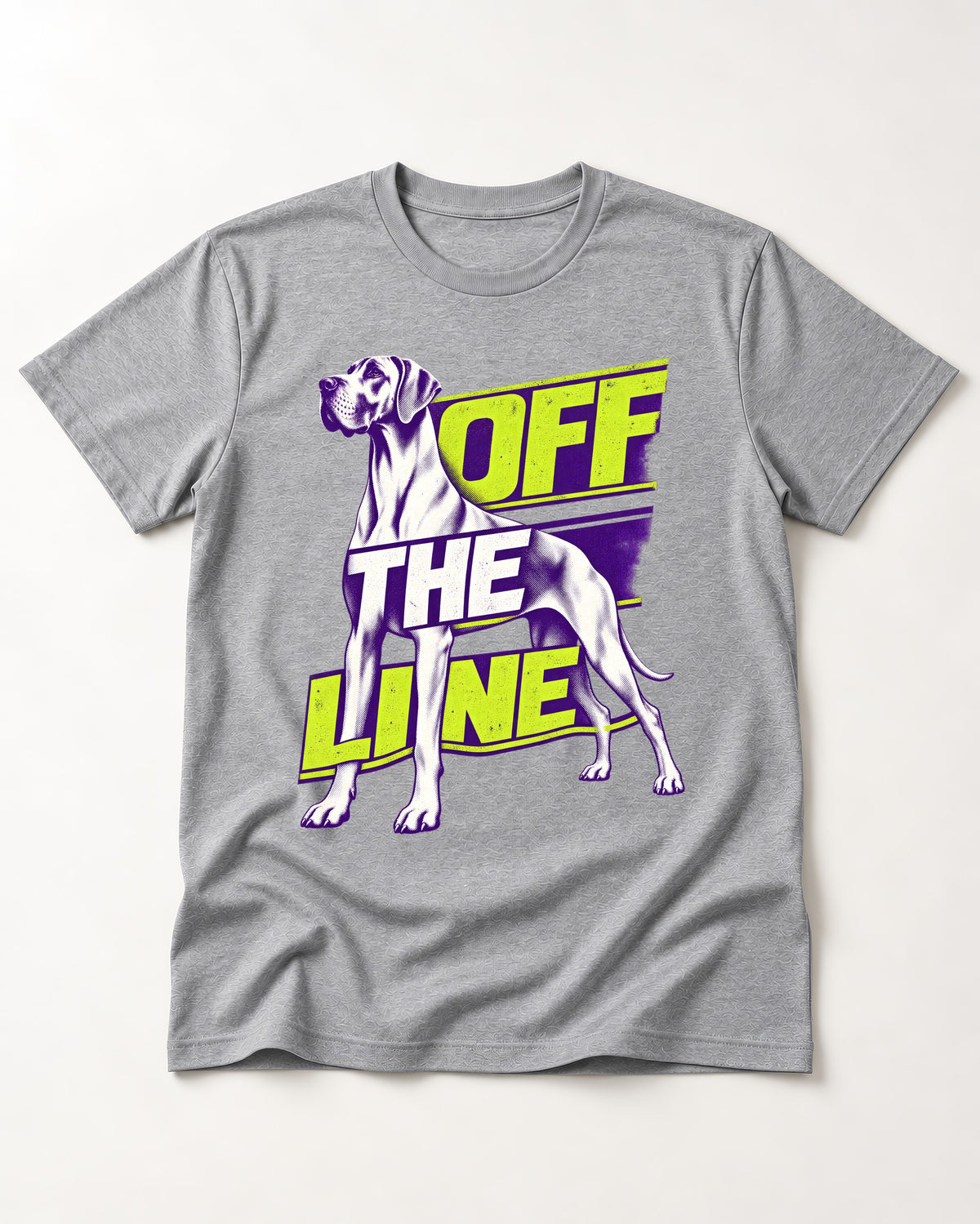 Great Dane Off the Line T-Shirt in Sport Grey, flat lay product photo