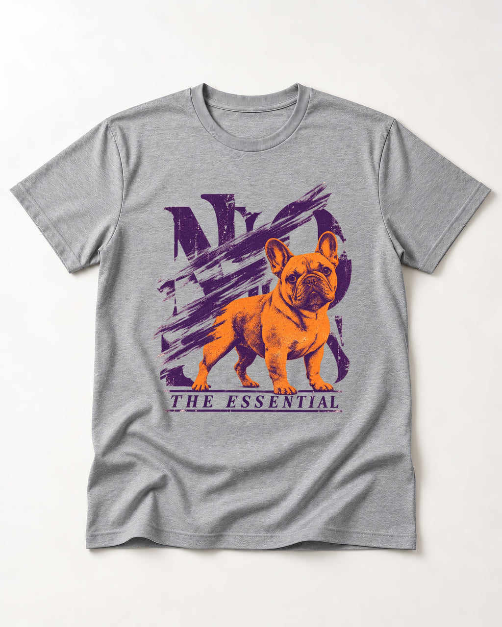 The Essential Frenchie T-Shirt in Sport Grey, flat lay product photo