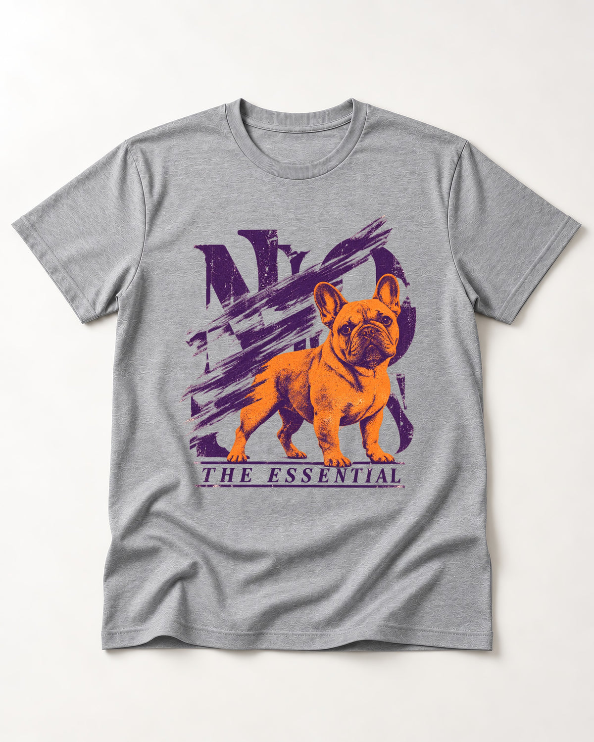 The Essential Frenchie T-Shirt in Sport Grey, flat lay product photo