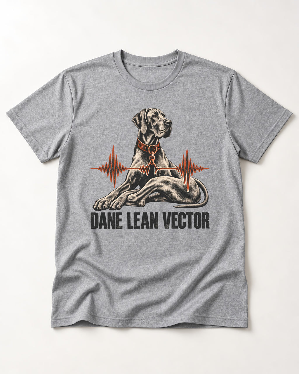 Great Dane Lean T-Shirt in Sport Grey, flat lay product photo