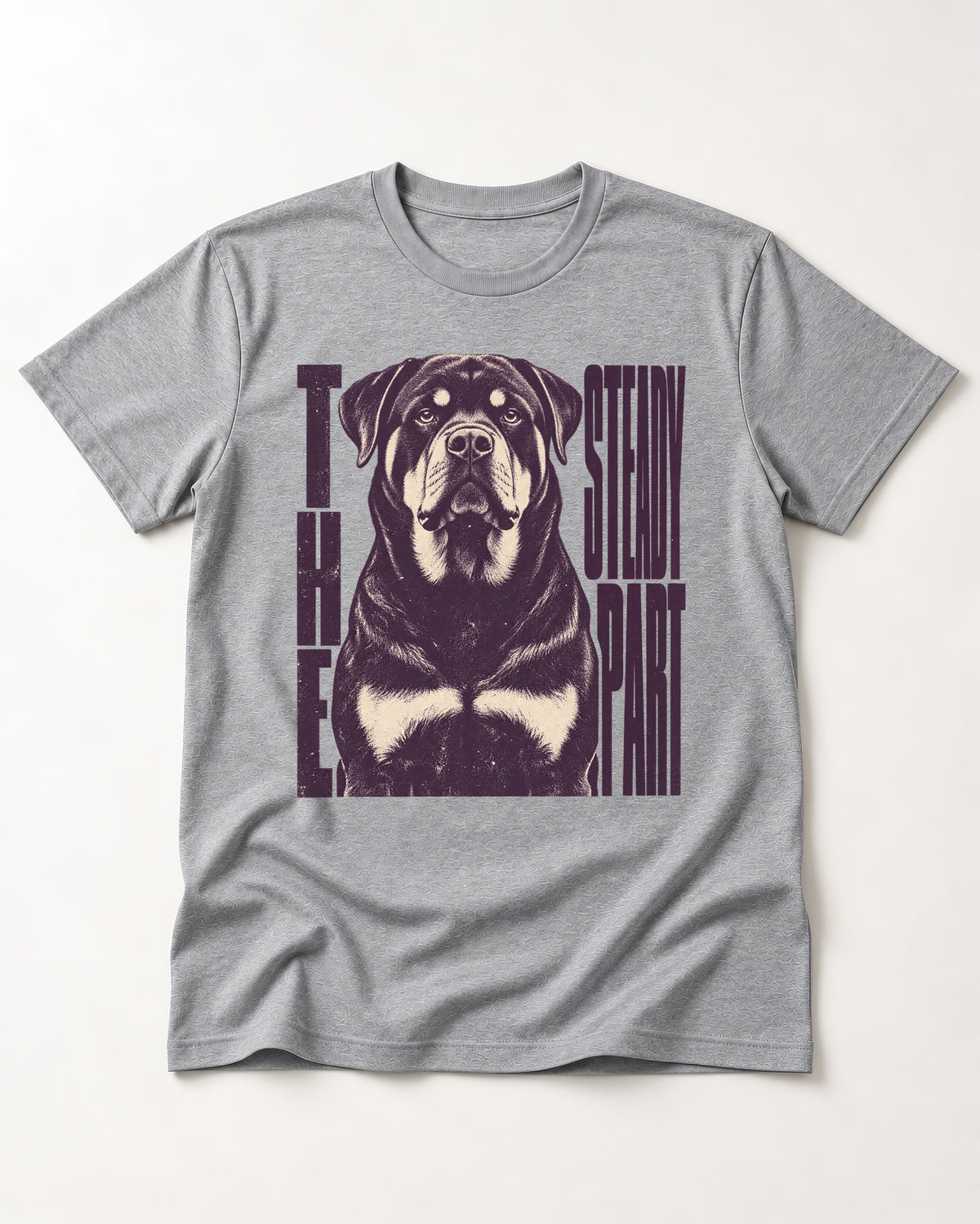 Rottweiler The Steady Part T-Shirt in Sport Grey, flat lay product photo