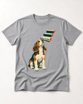 Raise The Sense Beagle Scent Hound T-Shirt in Sport Grey, flat lay product photo