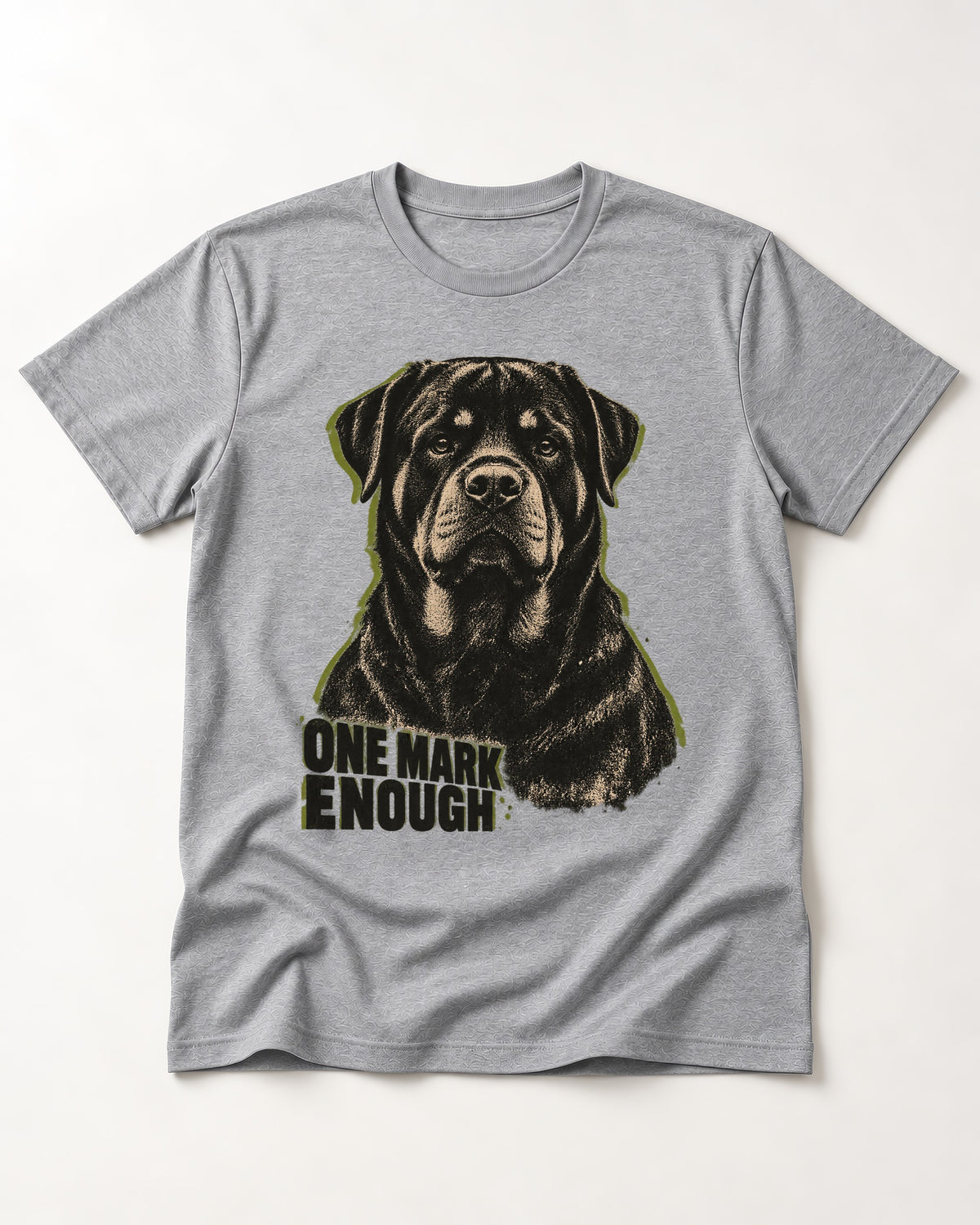 Rottweiler One Mark Enough T-Shirt in Sport Grey, flat lay product photo