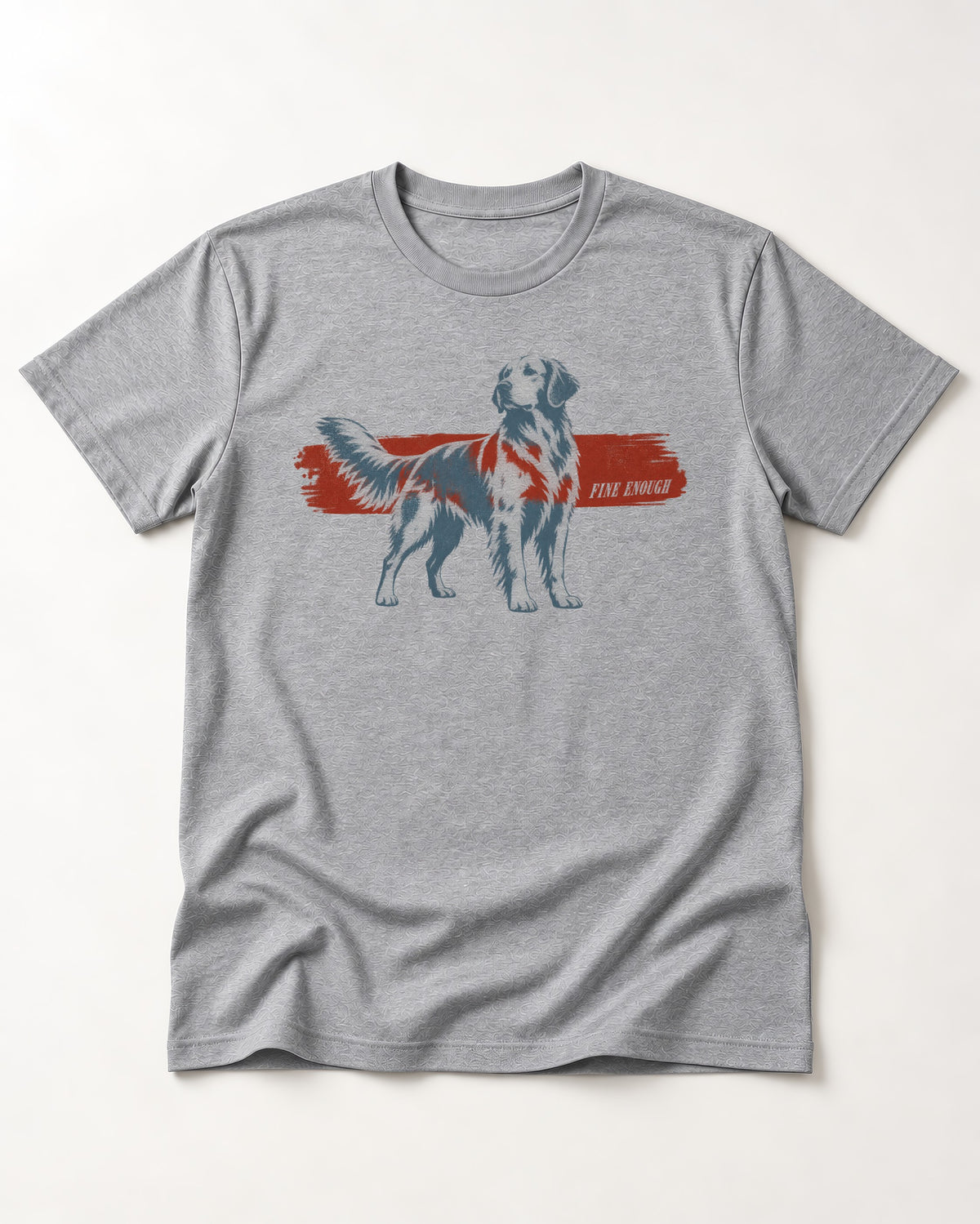 Fine Enough Golden Retriever T-Shirt in Sport Grey, flat lay product photo