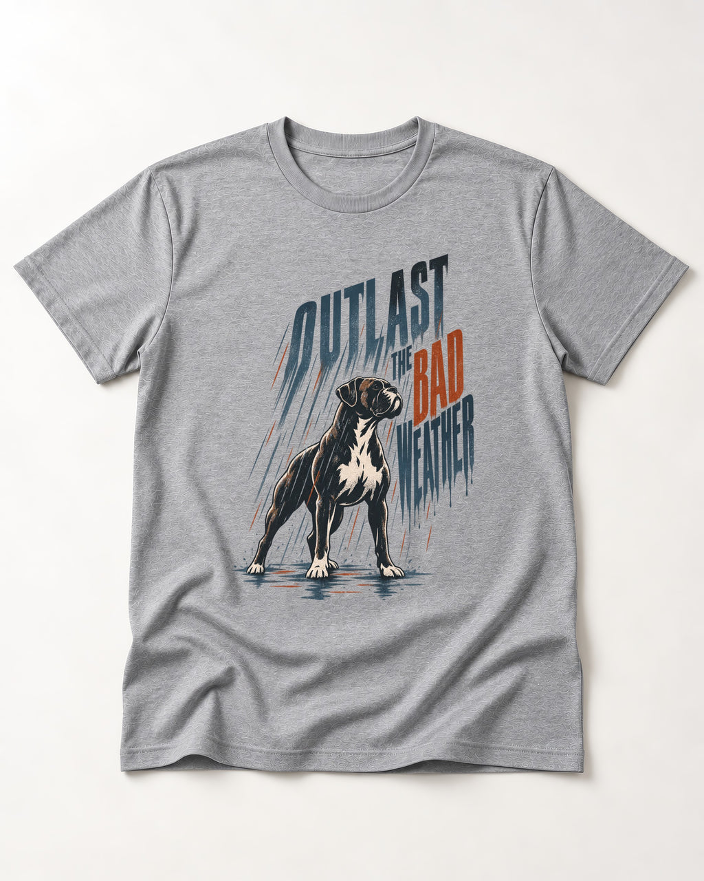 Boxer Outlast the Bad Weather T-Shirt in Sport Grey, flat lay product photo