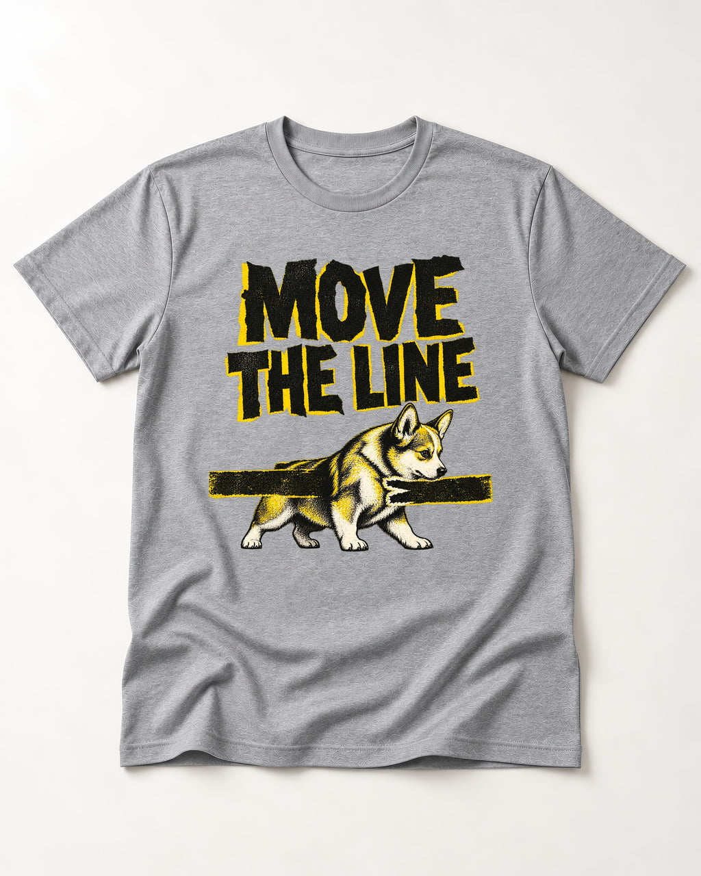 Corgi Move the Line T-Shirt in Sport Grey, flat lay product photo