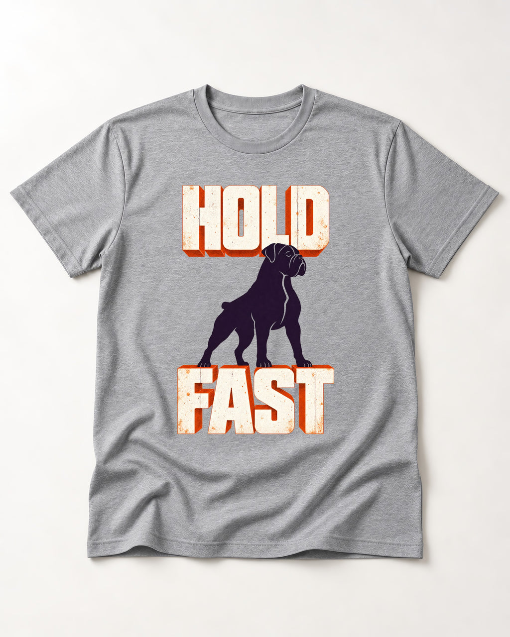 Hold Fast Boxer Typography Graphic T-Shirt in Sport Grey, flat lay product photo