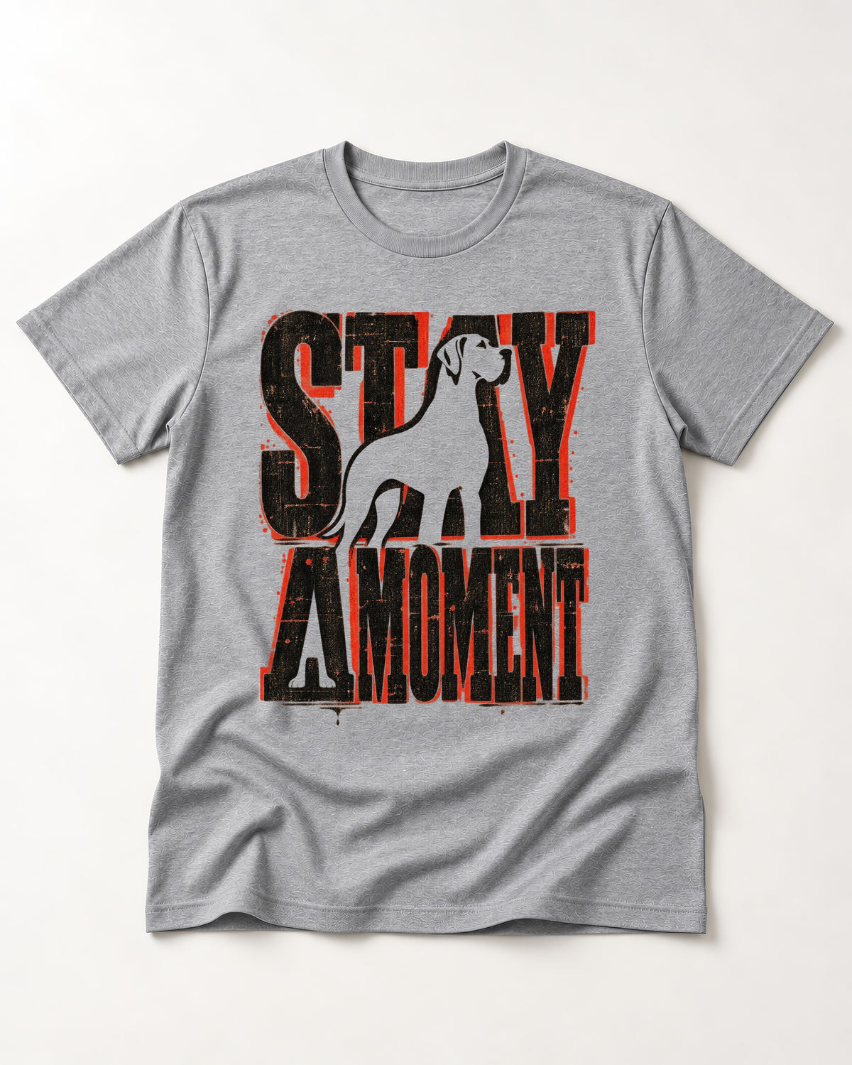 Stay a Moment Great Dane T-Shirt in Sport Grey, flat lay product photo