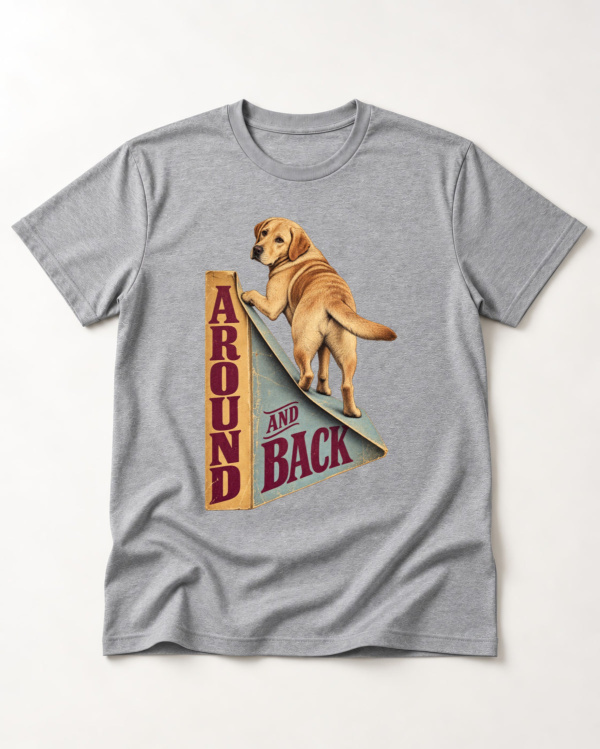 Labrador Retriever Around and Back T-Shirt in Sport Grey, flat lay product photo