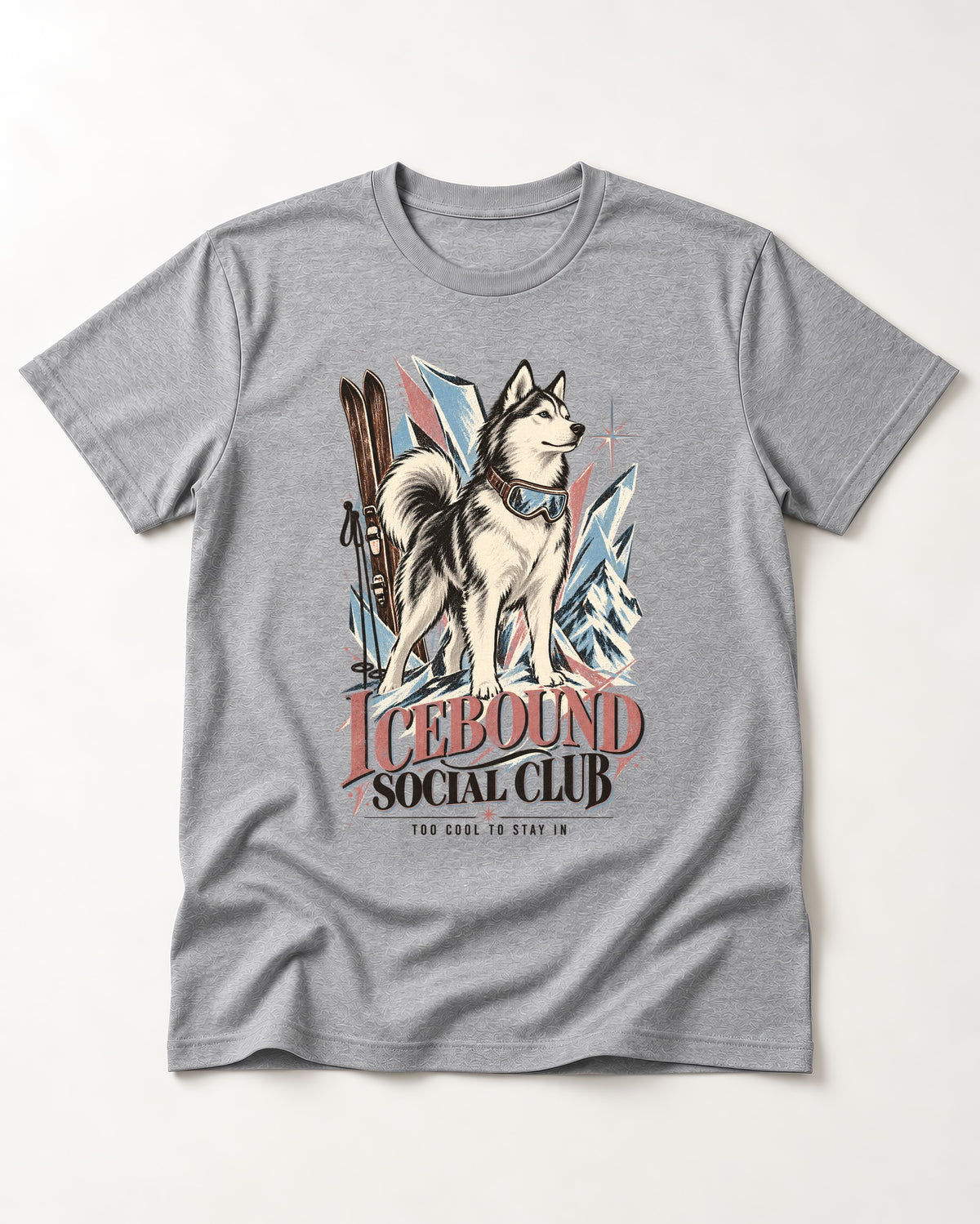 Icebound Husky T-Shirt in Sport Grey, flat lay product photo