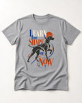 German Shorthaired Pointer Learn the Shape of Now Clock Graphic T-Shirt in Sport Grey, flat lay product photo