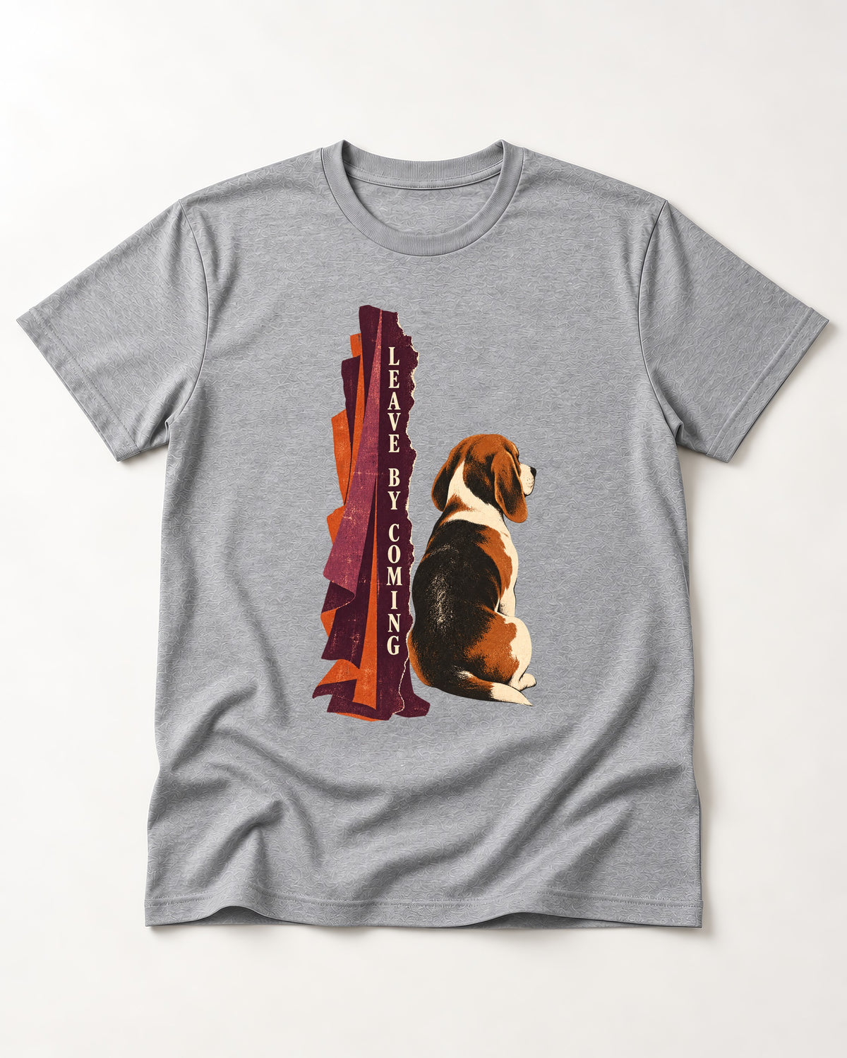 Leave By Coming Beagle Companion T-Shirt in Sport Grey, flat lay product photo