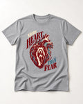 Pitbull More Heart Than Fear Anatomical Heart Graphic T-Shirt in Sport Grey, flat lay product photo