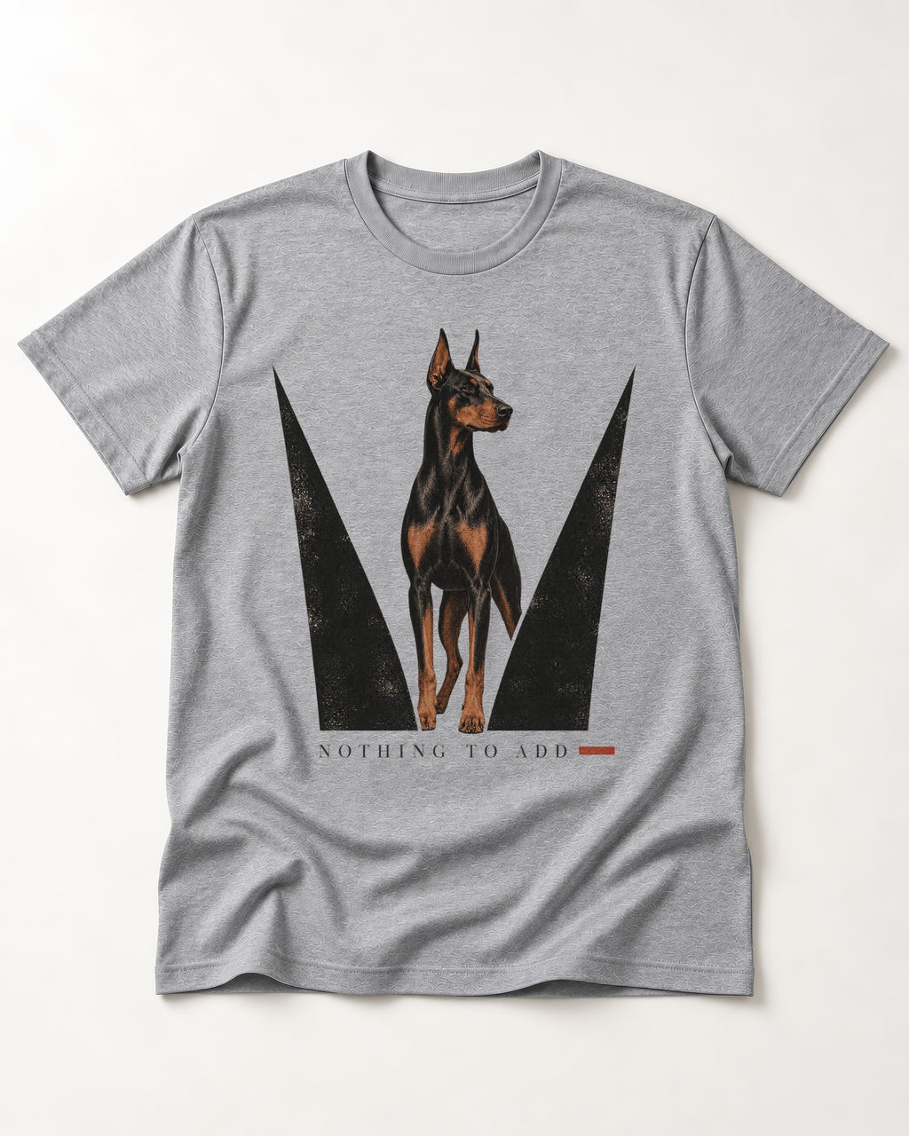 Doberman Nothing to Add T-Shirt in Sport Grey, flat lay product photo