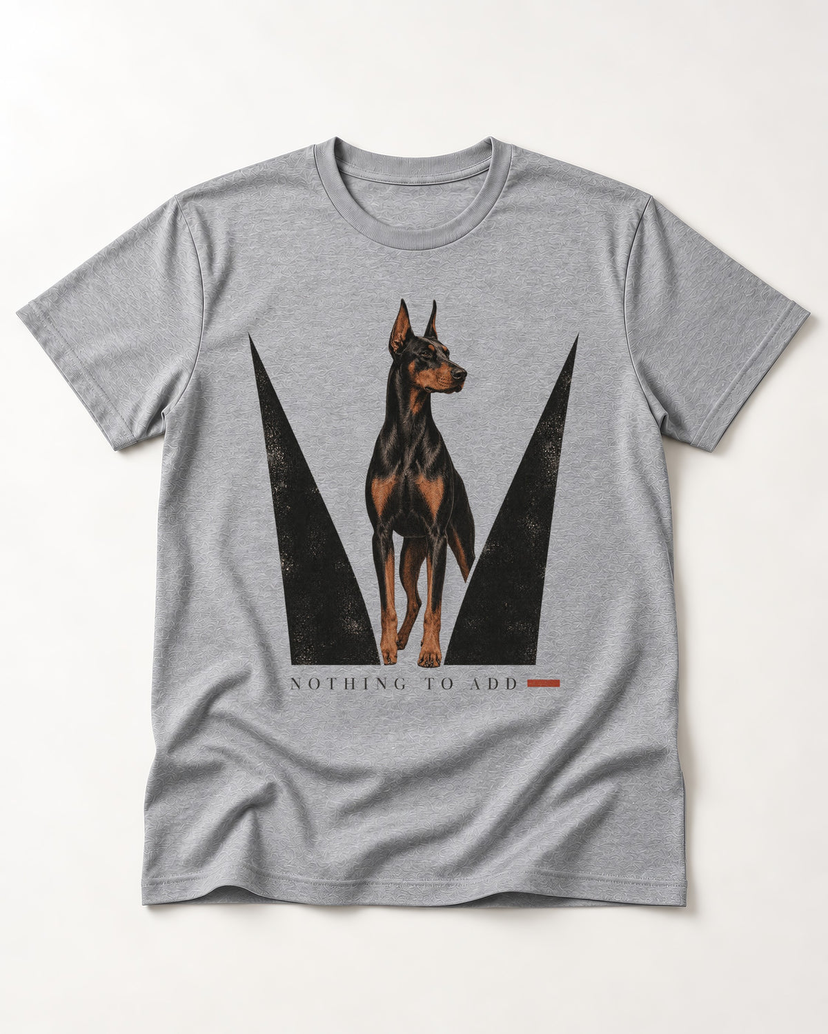 Doberman Nothing to Add T-Shirt in Sport Grey, flat lay product photo