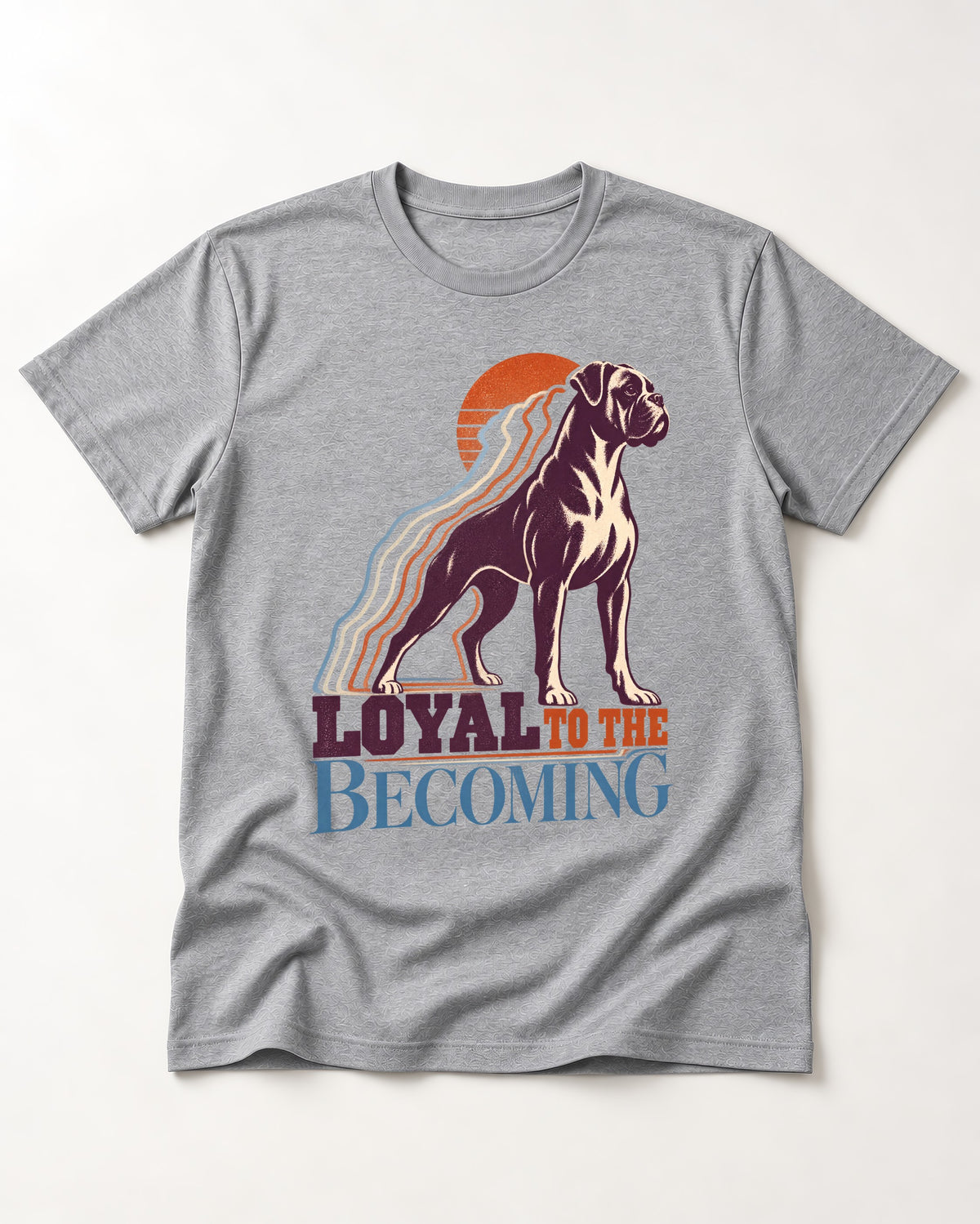 Boxer Loyal to the Becoming T-Shirt in Sport Grey, flat lay product photo