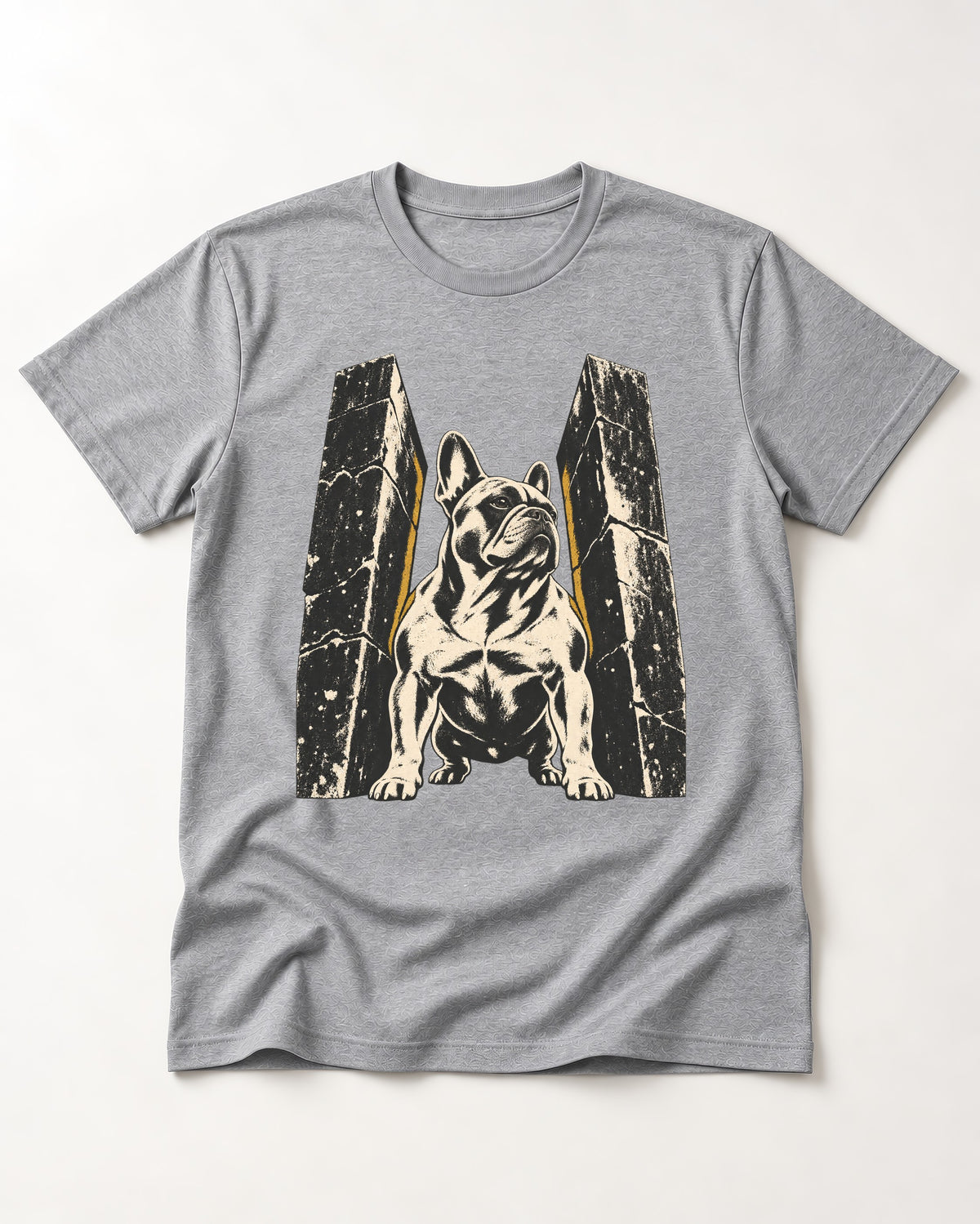 Frenchie Unbreakable T-Shirt in Sport Grey, flat lay product photo