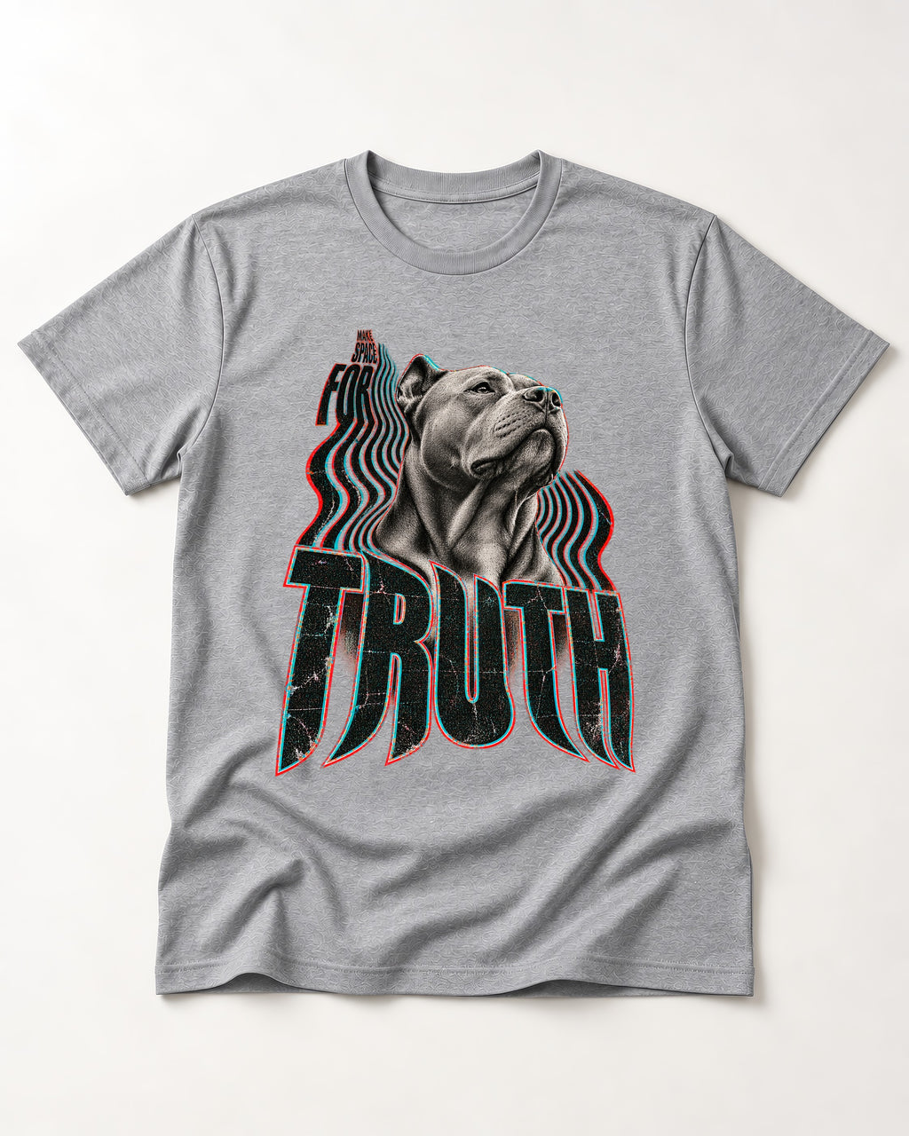 Pitbull Truth T-Shirt in Sport Grey, flat lay product photo