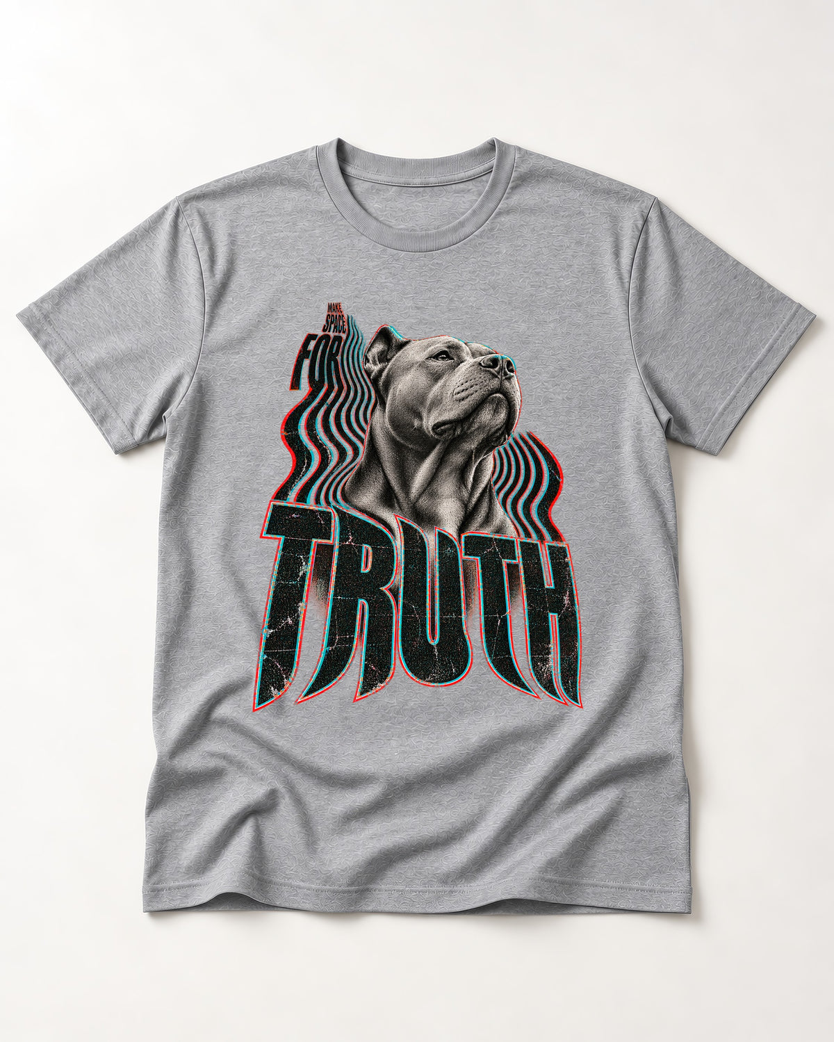 Pitbull Truth T-Shirt in Sport Grey, flat lay product photo