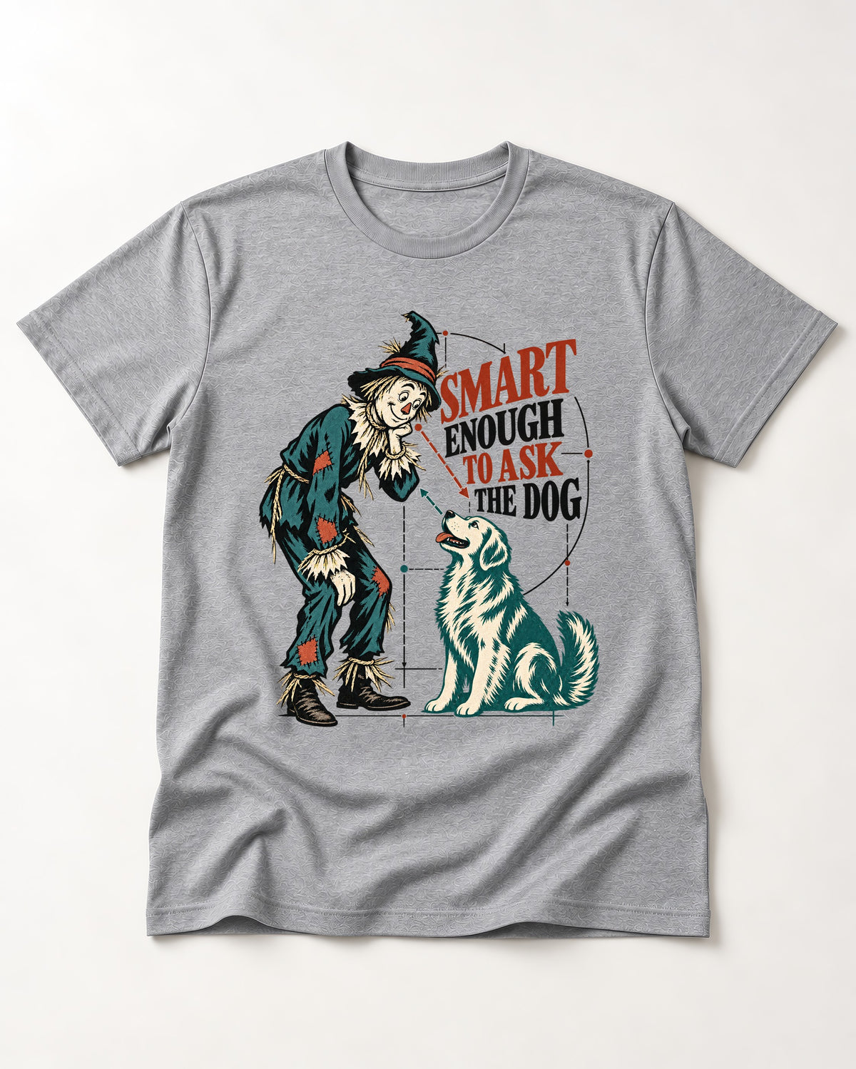 Ask the Golden Retriever T-Shirt in Sport Grey, flat lay product photo