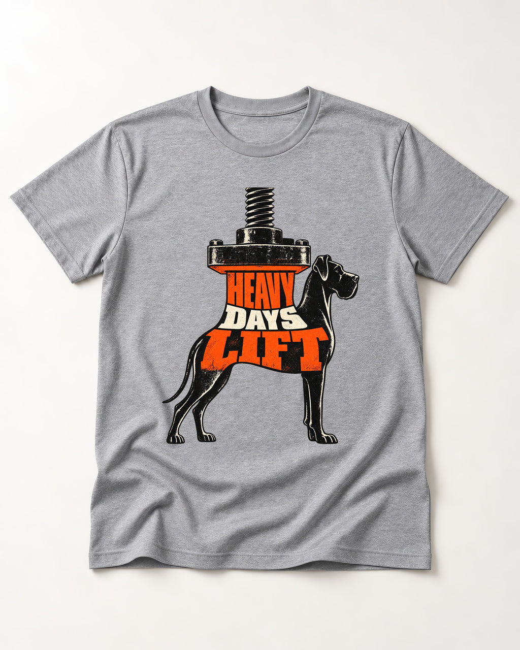 Great Dane Heavy Days Lift T-Shirt in Sport Grey, flat lay product photo