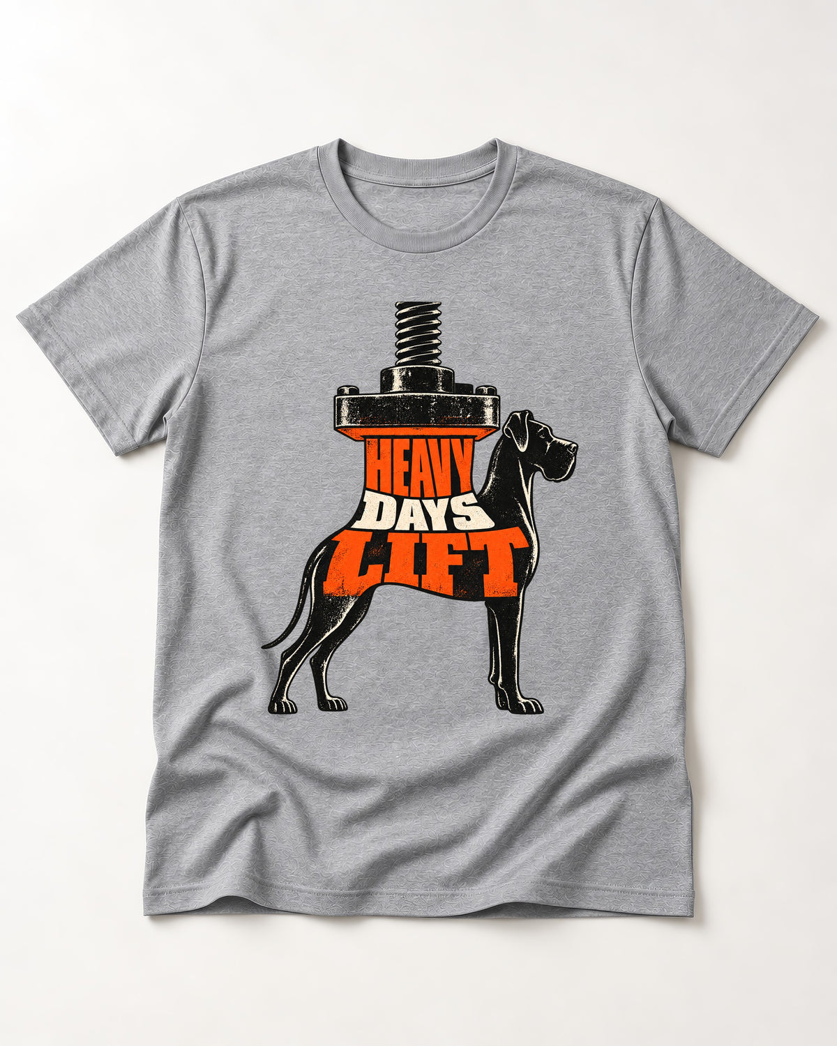 Great Dane Heavy Days Lift T-Shirt in Sport Grey, flat lay product photo