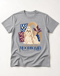 Shih Tzu Made for the Moodboard Boho Interior Graphic T-Shirt in Sport Grey, flat lay product photo
