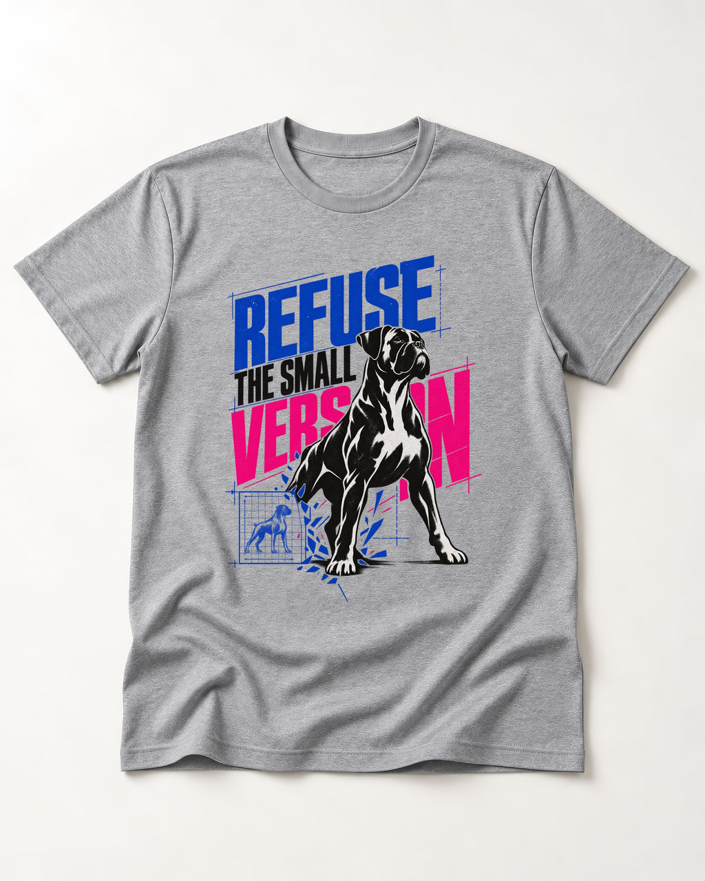 Boxer Refuse the Small Version T-Shirt in Sport Grey, flat lay product photo