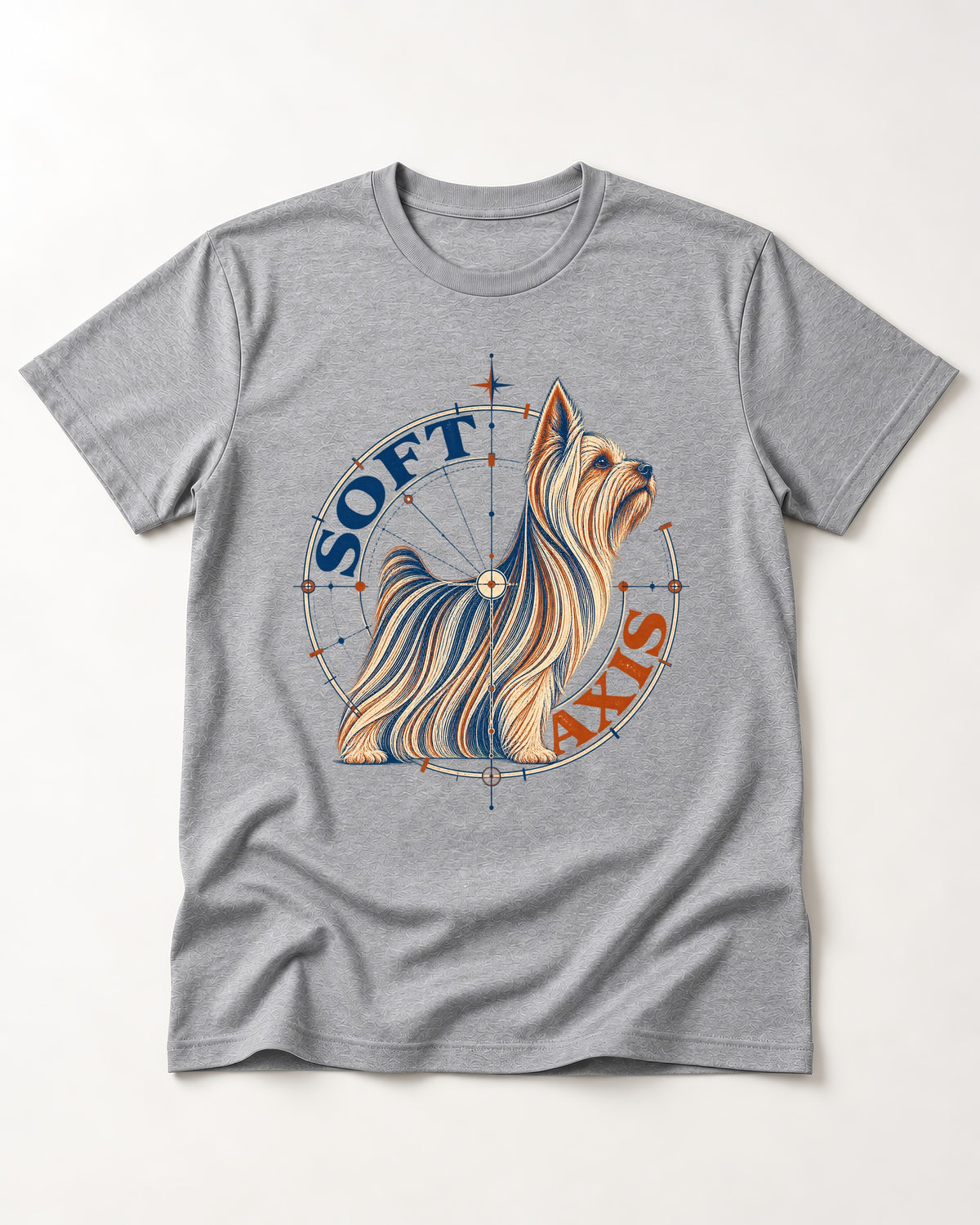 Soft Axis Yorkshire Terrier T-Shirt in Sport Grey, flat lay product photo