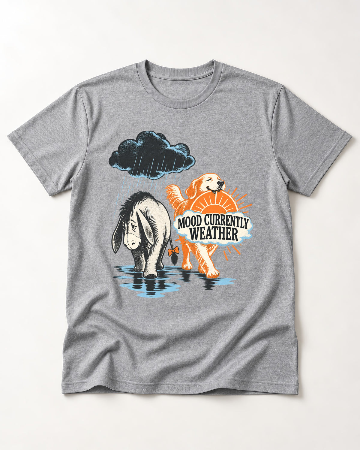 Mood Currently Golden Retriever Weather T-Shirt in Sport Grey, flat lay product photo