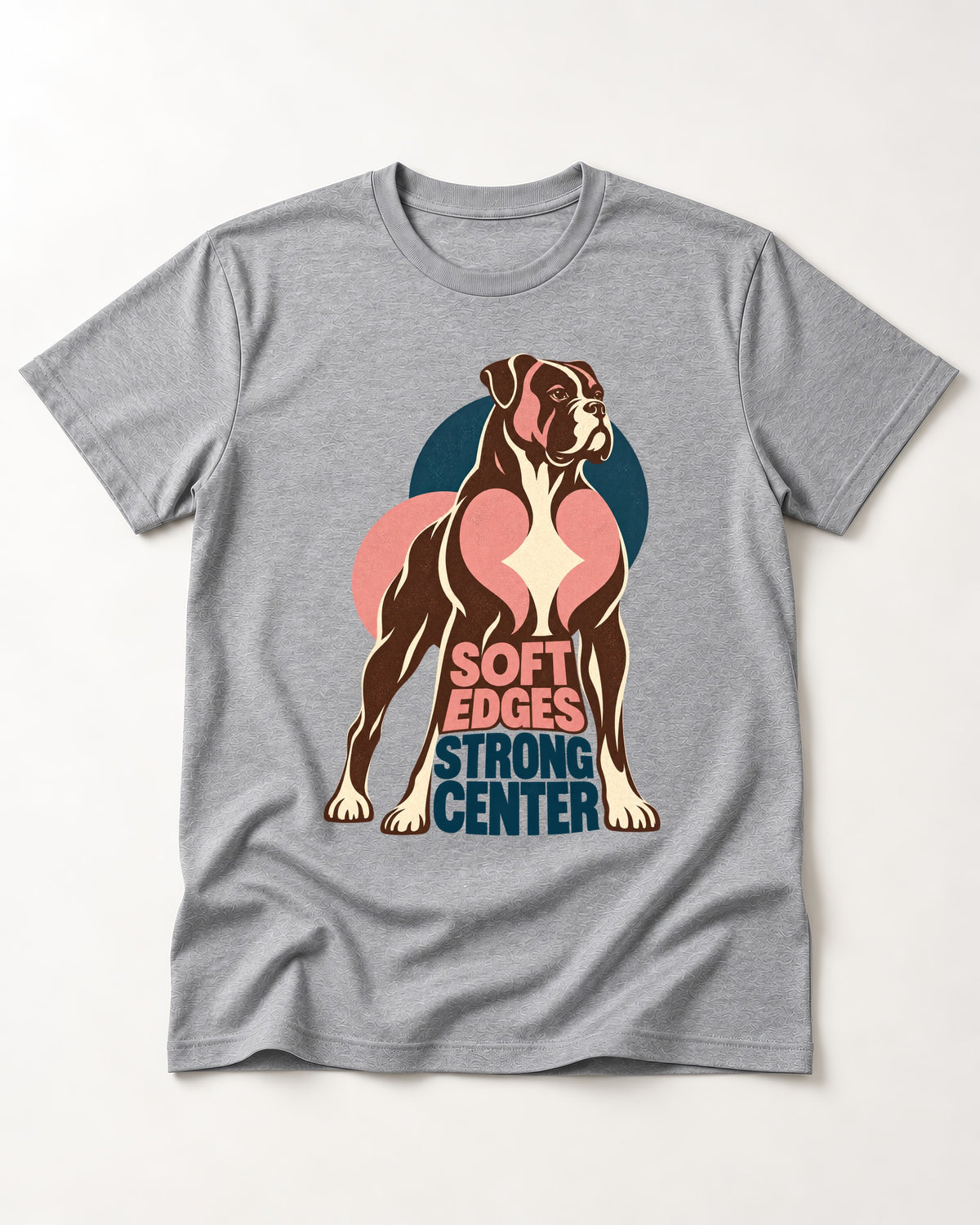 Boxer Soft Edges Strong Center T-Shirt in Sport Grey, flat lay product photo