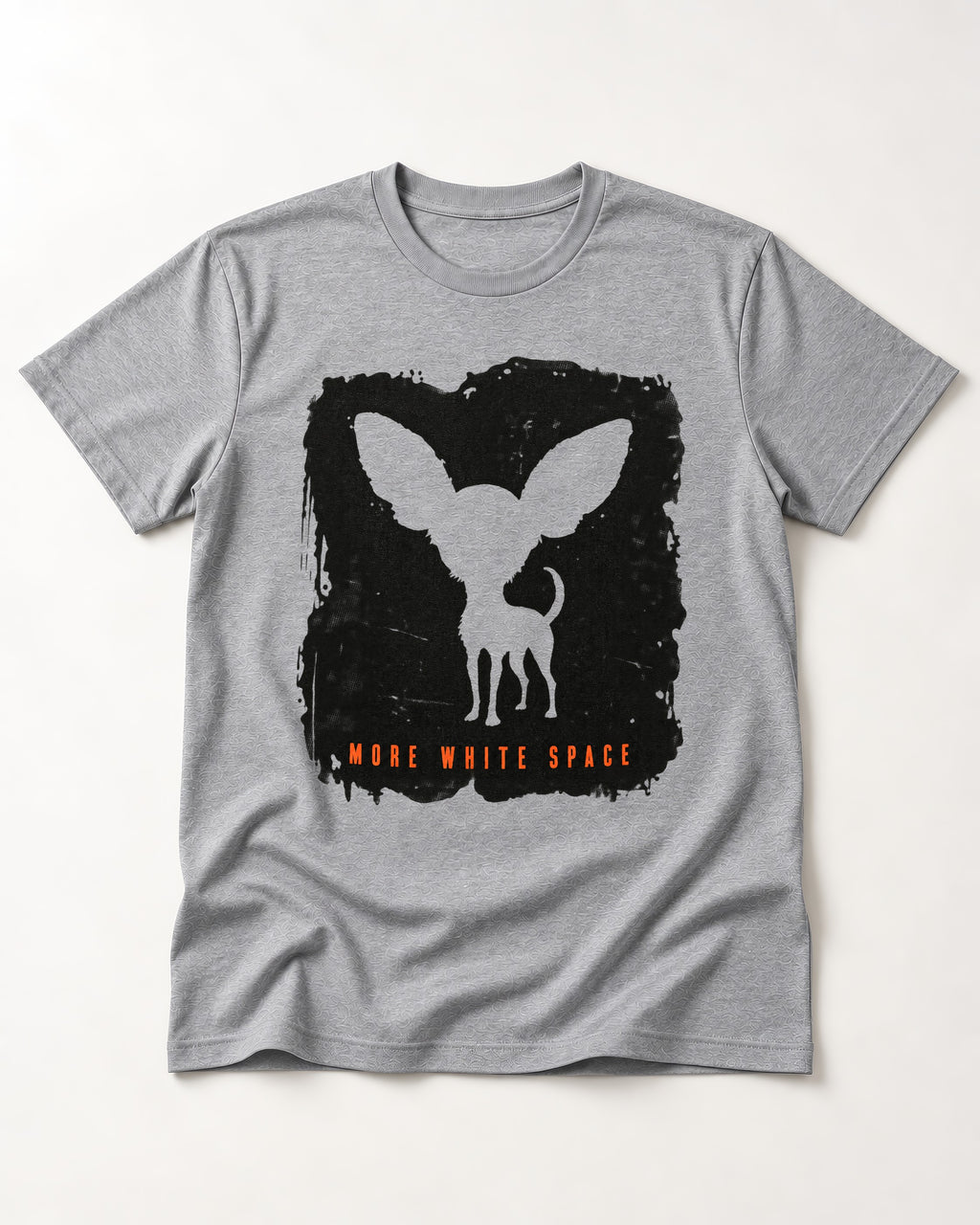 More White Space Chihuahua T-Shirt in Sport Grey, flat lay product photo