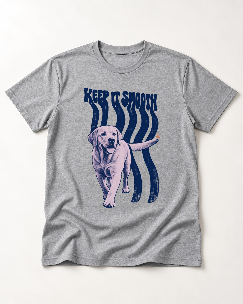 Keep It Smooth Labrador Retriever T-Shirt in Sport Grey, flat lay product photo