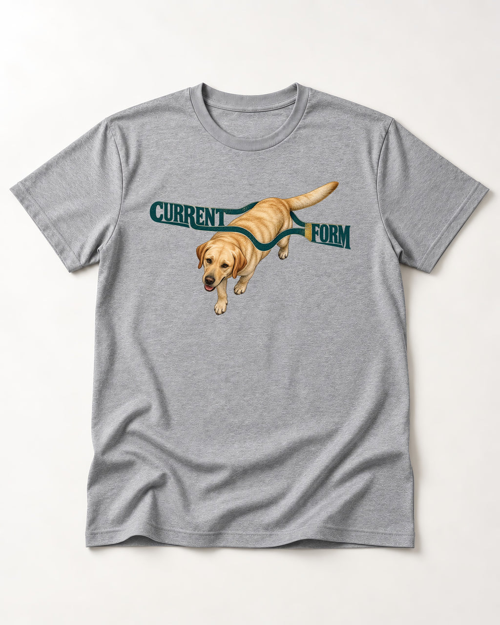Labrador Retriever Current Form T-Shirt in Sport Grey, flat lay product photo